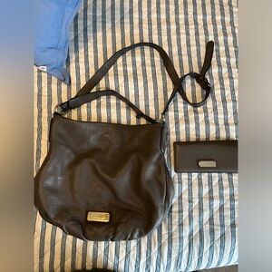 Marc by Marc Jacobs, gray leather hobo bag with matching wallet